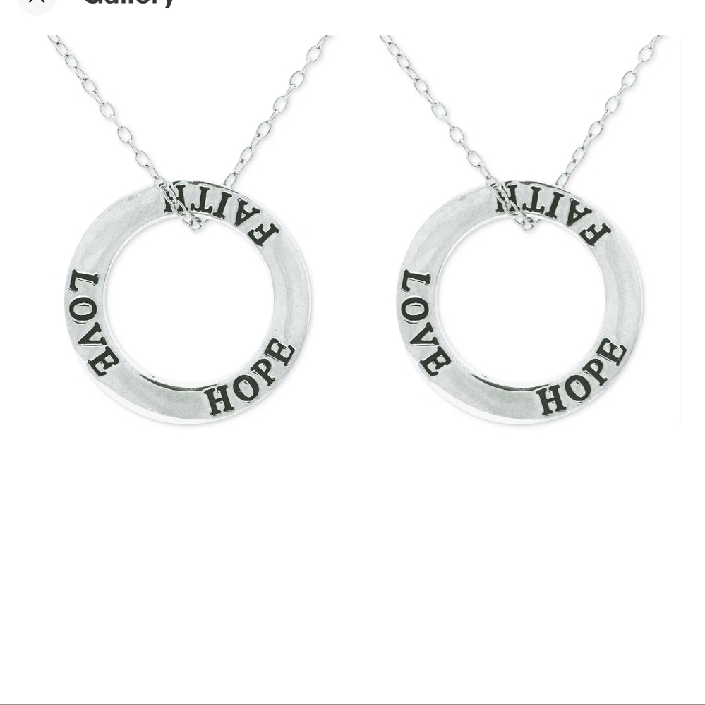 Giani Bernini Love Faith Hope Circle 18" Pendant Necklace in Sterling …